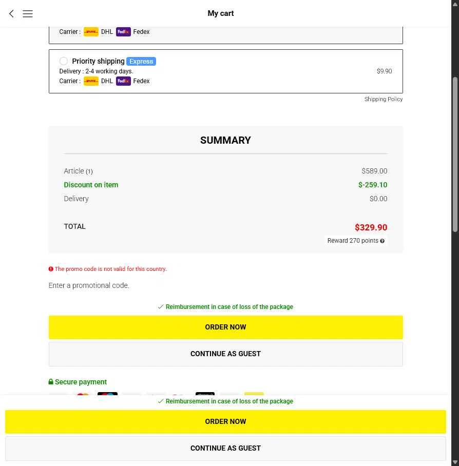 Allo Allo checkout page showing Allo Allo promo code box | Screenshot taken by SimplyCodes community member on Nov 27, 2025