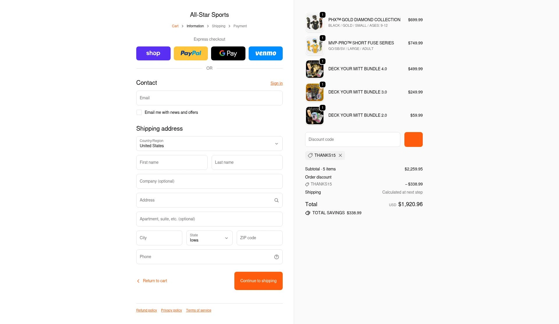 All Star checkout page showing All Star discount code box | Screenshot taken by SimplyCodes community member on Feb 16, 2026