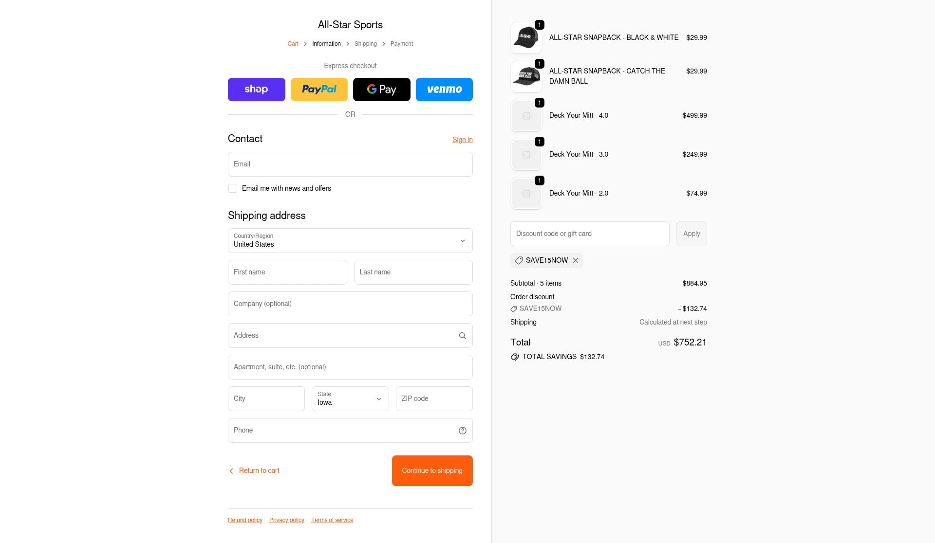 All Star checkout page showing All Star discount code box | Screenshot taken by SimplyCodes community member on Nov 8, 2025