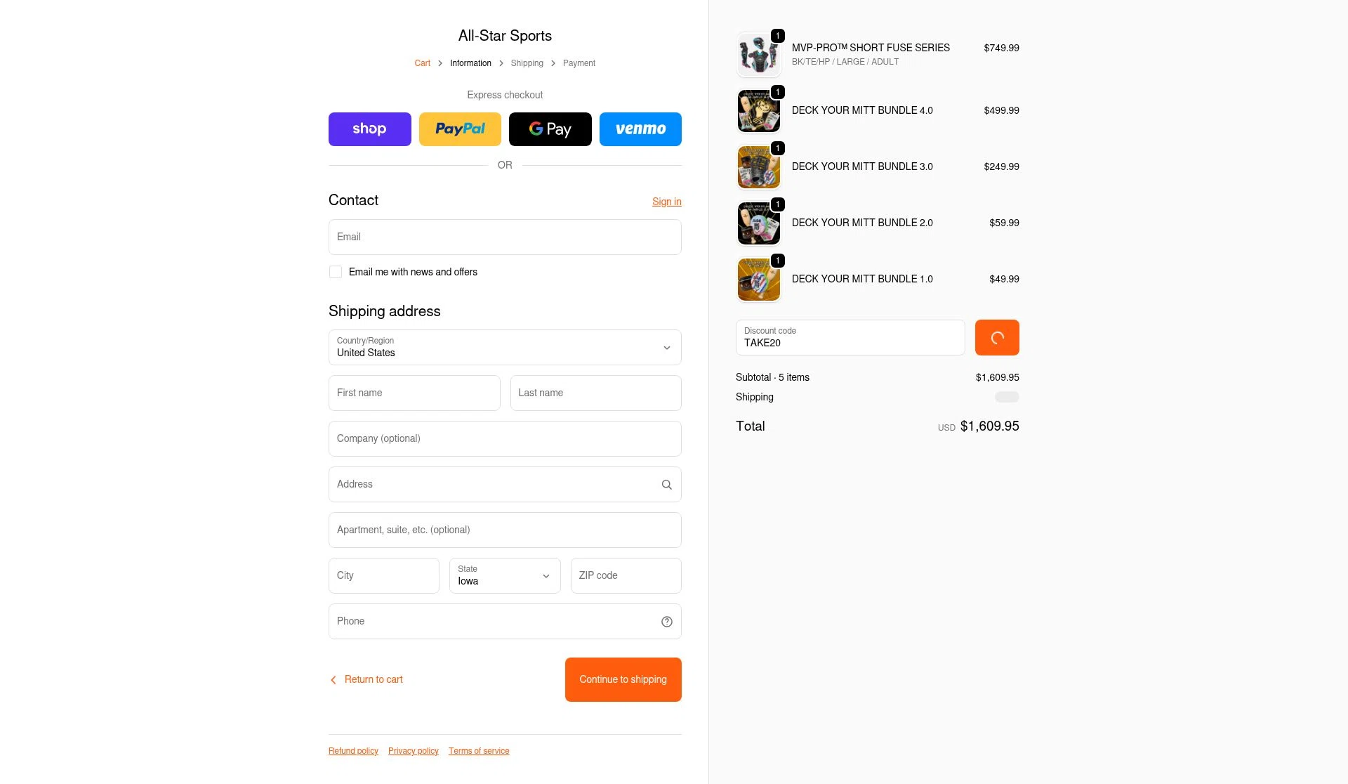 All Star checkout page showing All Star discount code box | Screenshot taken by SimplyCodes community member on Jan 26, 2026