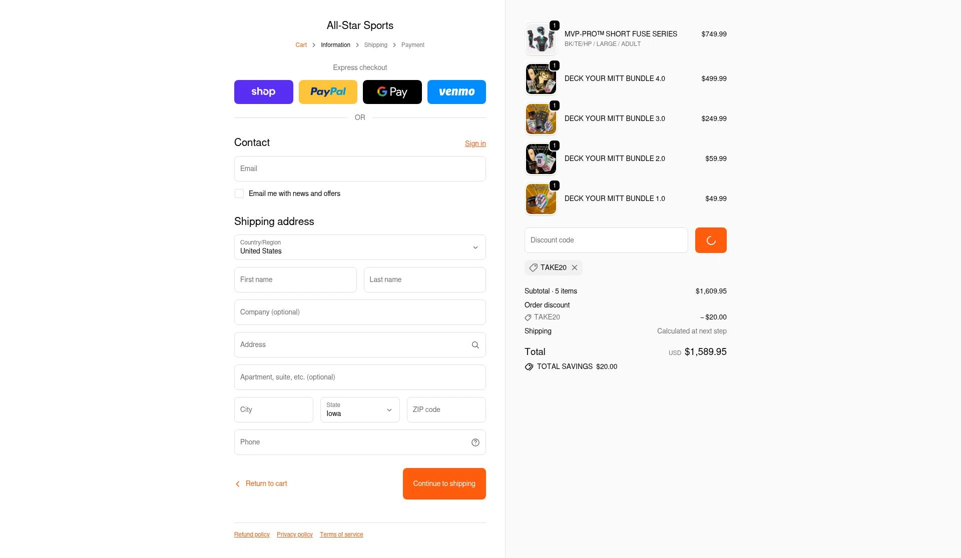All Star checkout page showing All Star discount code box | Screenshot taken by SimplyCodes community member on Jan 31, 2026