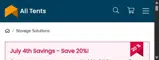 Alltents coupon verification screenshot
