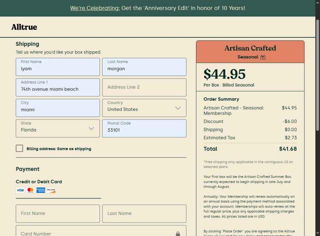 Alltrue checkout page showing Alltrue promo code box | Screenshot taken by SimplyCodes community member on Sep 1, 2025