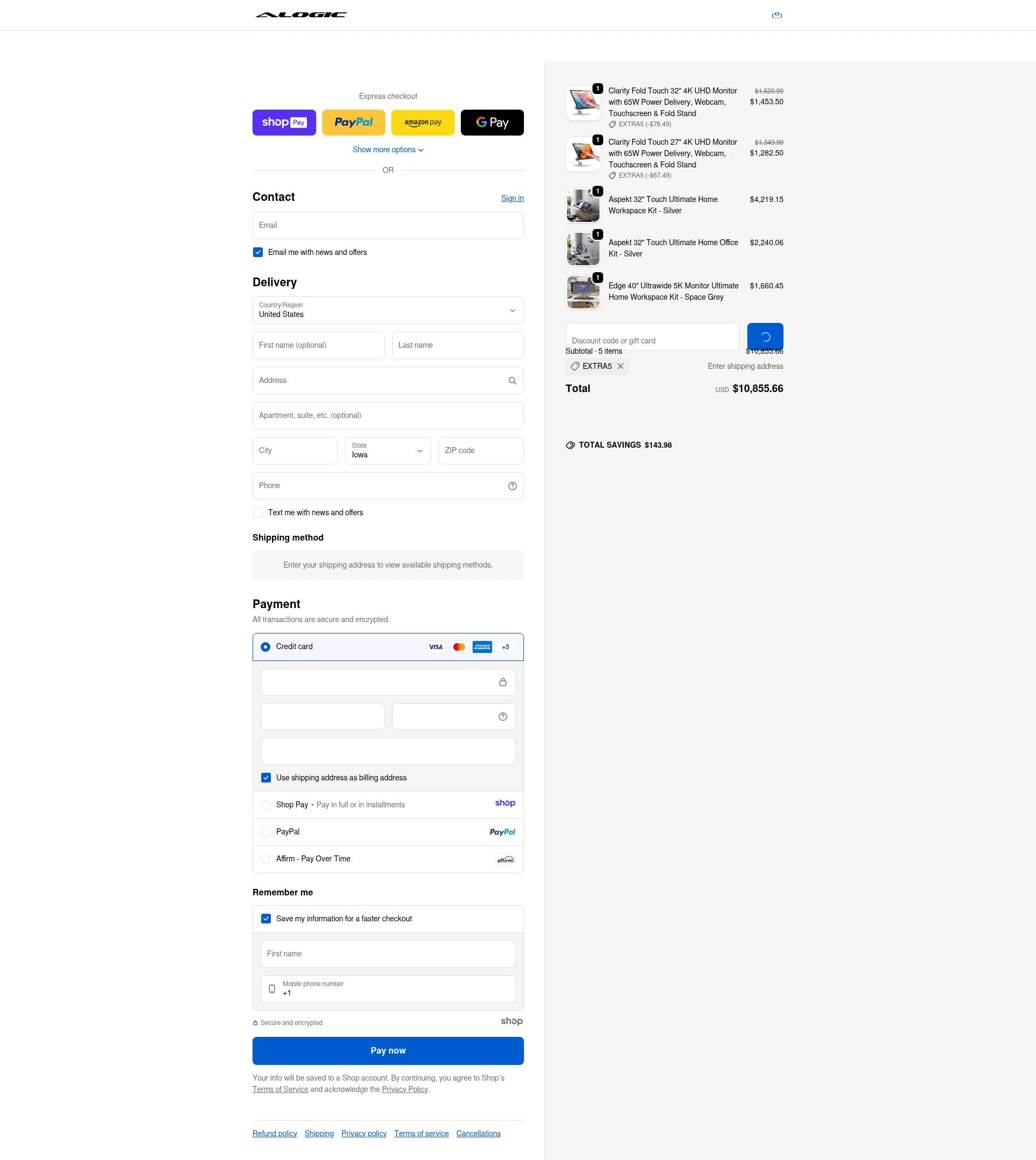 ALOGIC checkout page showing ALOGIC discount code box | Screenshot taken by SimplyCodes community member on Jan 11, 2026