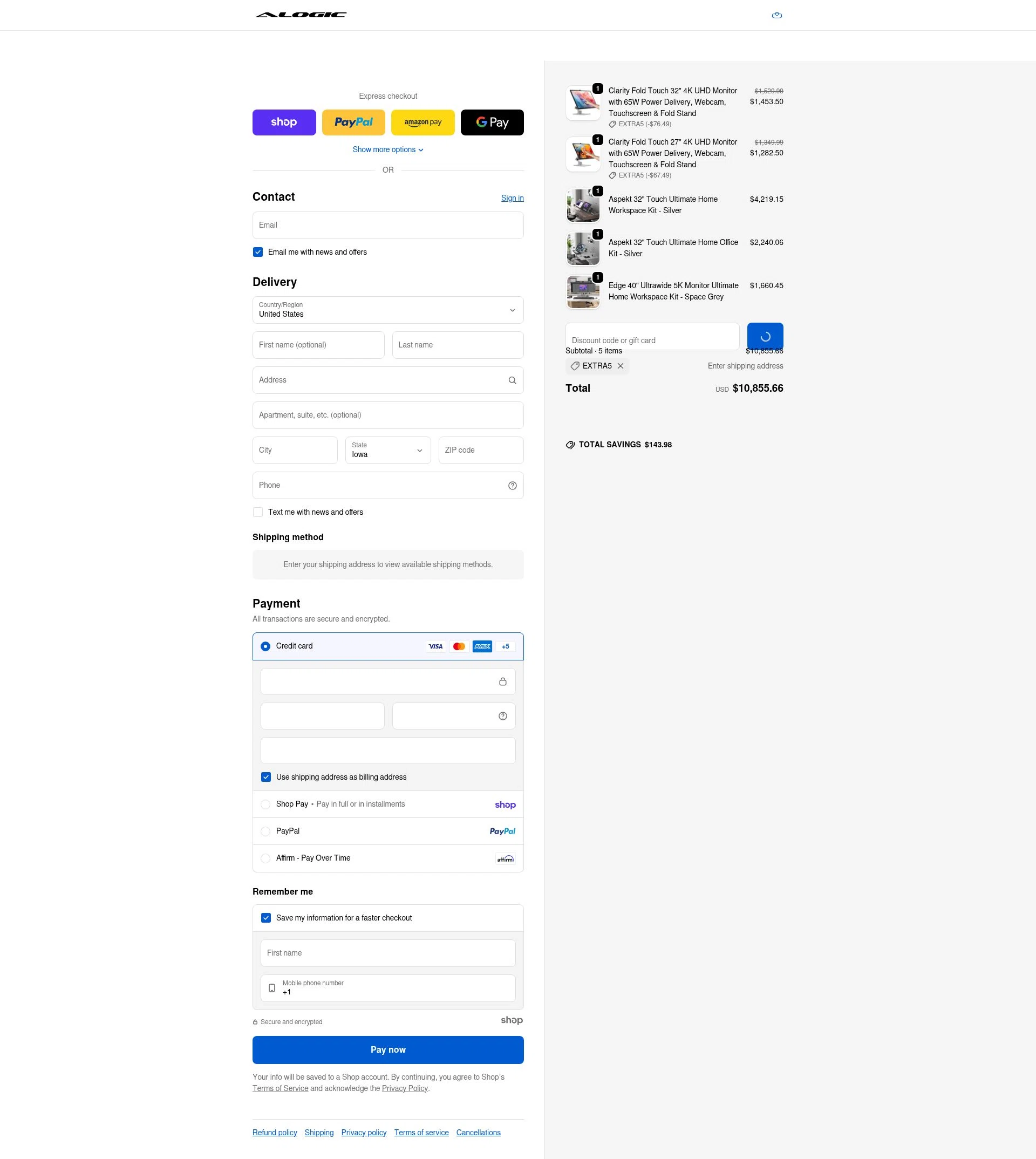 ALOGIC checkout page showing ALOGIC discount code box | Screenshot taken by SimplyCodes community member on Jan 21, 2026