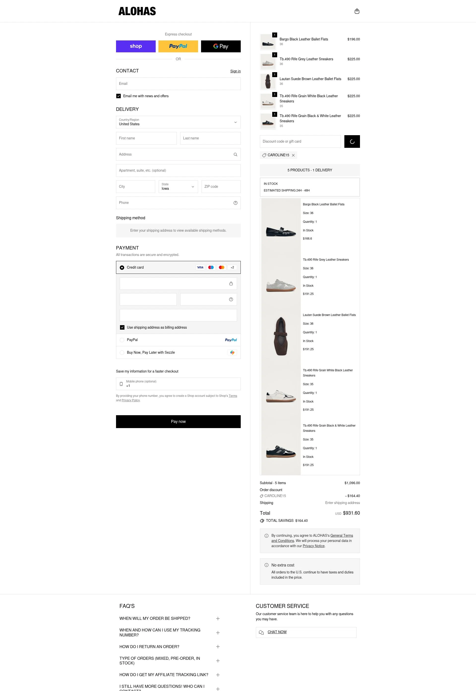 Alohas checkout page showing Alohas coupon code box | Screenshot taken by SimplyCodes community member on Feb 23, 2026