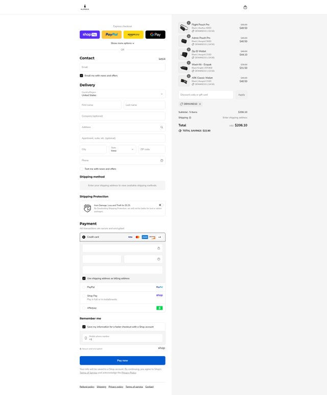Alpaka checkout page showing Alpaka discount code box | Screenshot taken by SimplyCodes community member on Aug 16, 2025
