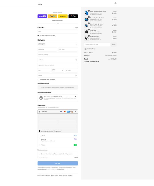 Alpaka checkout page showing Alpaka discount code box | Screenshot taken by SimplyCodes community member on Aug 25, 2025