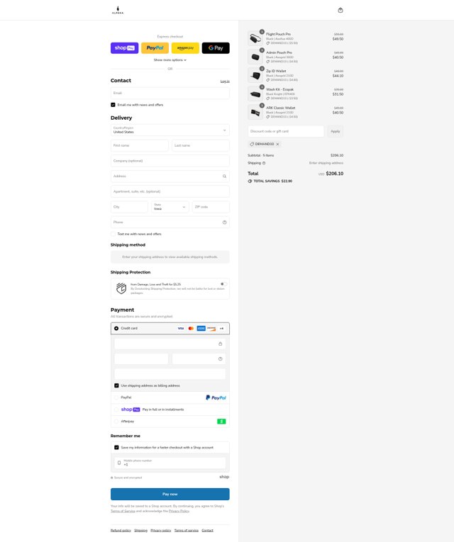 Alpaka checkout page showing Alpaka discount code box | Screenshot taken by SimplyCodes community member on Aug 8, 2025