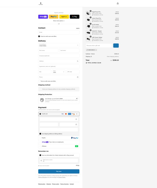 Alpaka checkout page showing Alpaka discount code box | Screenshot taken by SimplyCodes community member on Aug 4, 2025