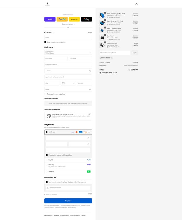 Alpaka checkout page showing Alpaka discount code box | Screenshot taken by SimplyCodes community member on Aug 29, 2025