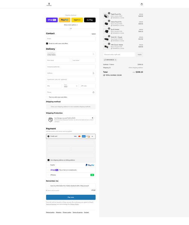 Alpaka checkout page showing Alpaka discount code box | Screenshot taken by SimplyCodes community member on Aug 12, 2025