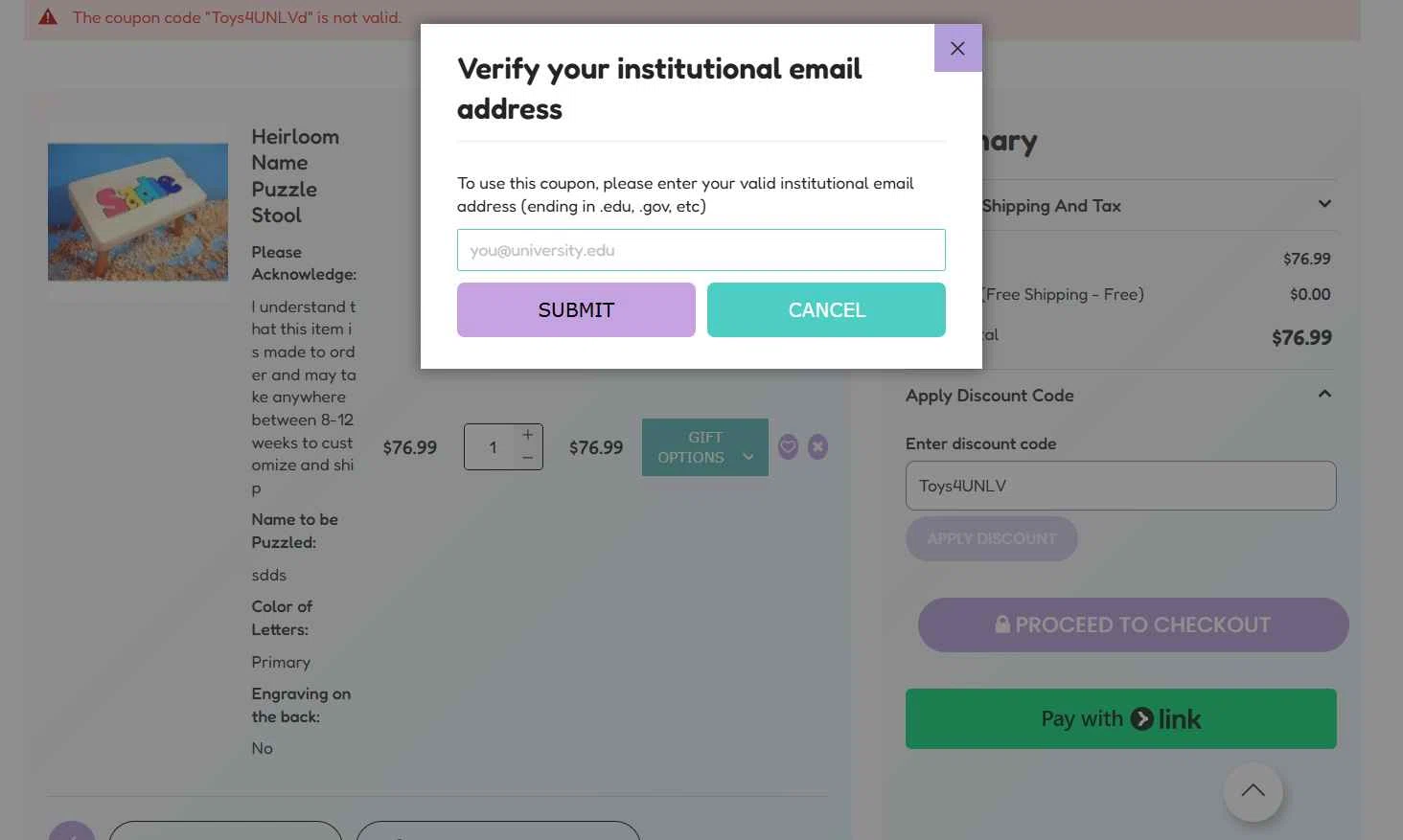 Alphabet Trains & Toys checkout page showing Alphabet Trains & Toys promo code box | Screenshot taken by SimplyCodes community member on Sep 24, 2025