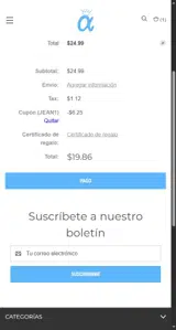 JEAN1 coupon verification screenshot