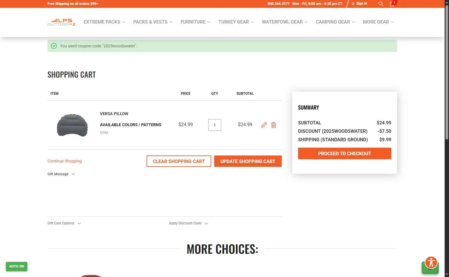 ALPS OutdoorZ checkout page showing ALPS OutdoorZ discount code box | Screenshot taken by SimplyCodes community member on Dec 2, 2025
