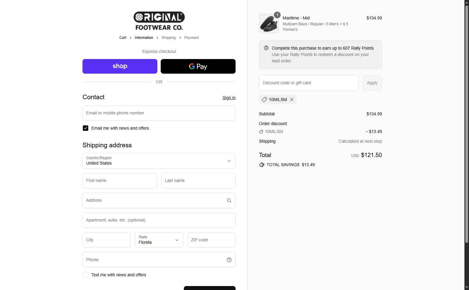 Altama checkout page showing Altama discount code box | Screenshot taken by SimplyCodes community member on Sep 14, 2025