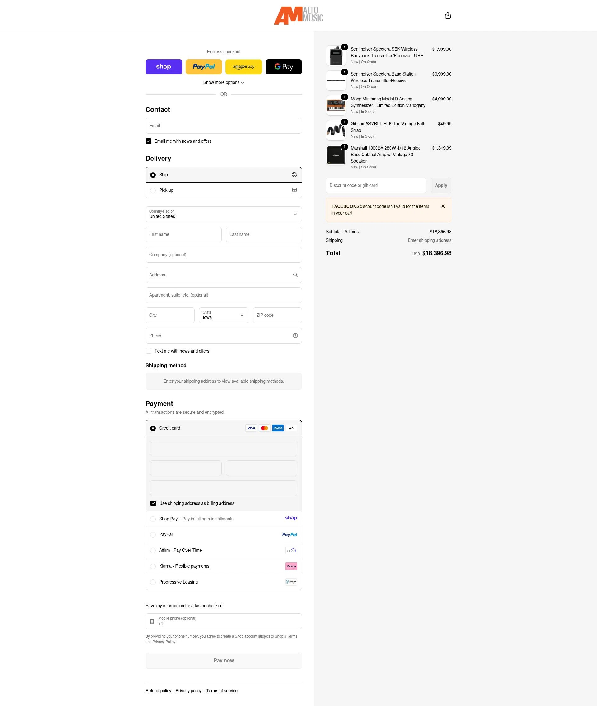 Alto Music checkout page showing Alto Music promo code box | Screenshot taken by SimplyCodes community member on Jan 9, 2026