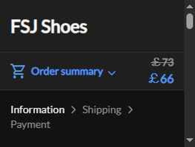 FSJ Shoes checkout page showing FSJ Shoes promo code box | Screenshot taken by SimplyCodes community member on Aug 12, 2025