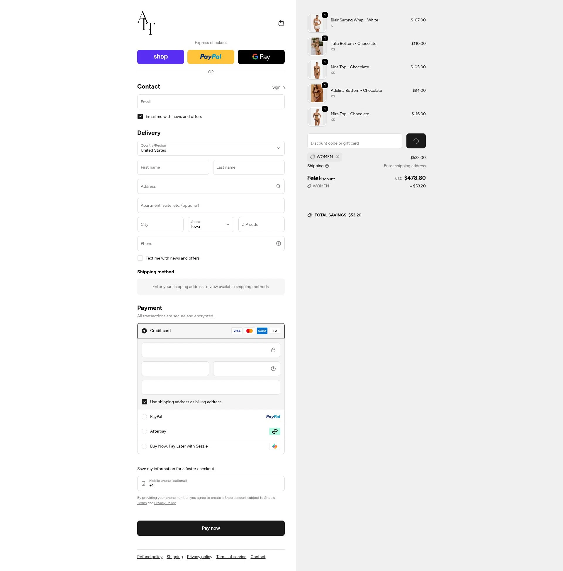 ALT SWIM checkout page showing ALT SWIM discount code box | Screenshot taken by SimplyCodes community member on Feb 1, 2026