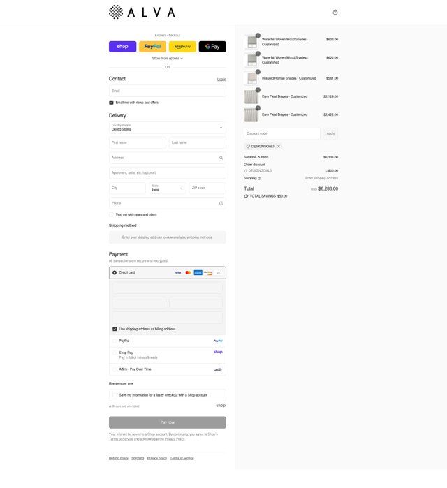 Alva checkout page showing Alva discount code box | Screenshot taken by SimplyCodes community member on Sep 8, 2025