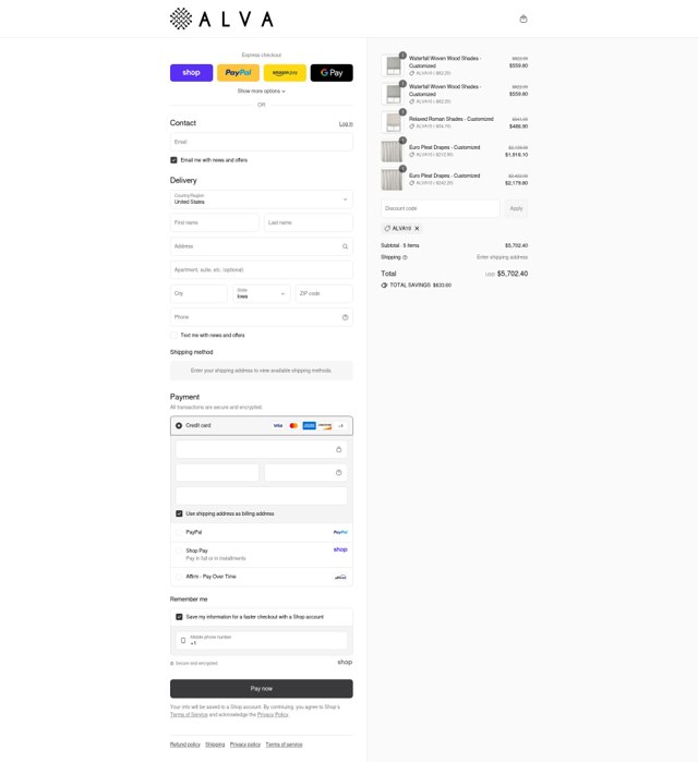 Alva checkout page showing Alva discount code box | Screenshot taken by SimplyCodes community member on Sep 8, 2025