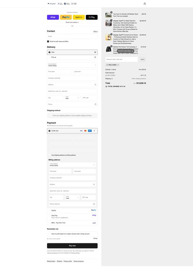 Alvantor checkout page showing Alvantor promo code box | Screenshot taken by SimplyCodes community member on Sep 11, 2025