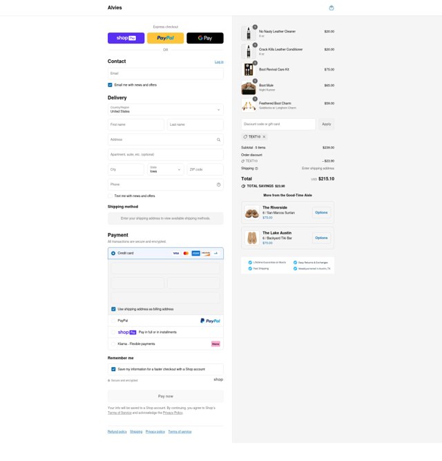 Alvies checkout page showing Alvies discount code box | Screenshot taken by SimplyCodes community member on Aug 1, 2025