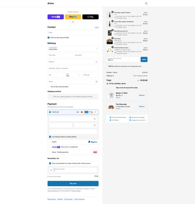 Alvies checkout page showing Alvies discount code box | Screenshot taken by SimplyCodes community member on Jul 28, 2025