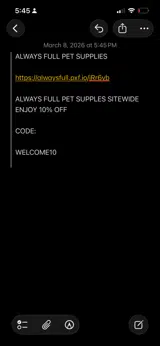 WELCOME10 coupon verification screenshot