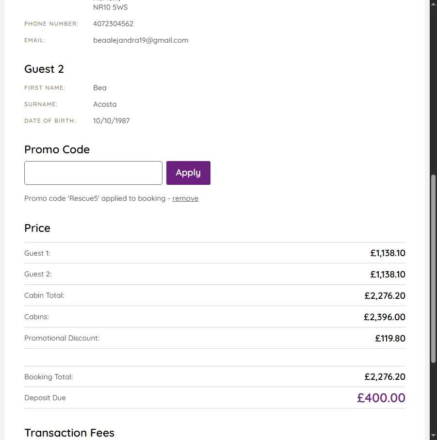 Ambassador Cruise Line checkout page showing Ambassador Cruise Line promo code box | Screenshot taken by SimplyCodes community member on Sep 24, 2025