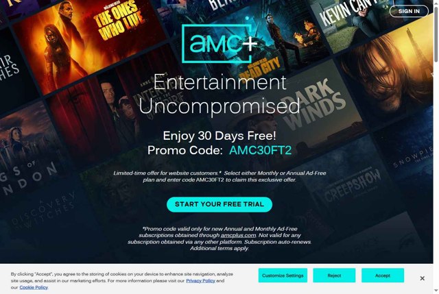 AMC+ Discount Codes - 70% Off (1 Verified) Aug 2025