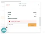 Amenie coupon verification screenshot