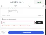 American Eagle AE coupon verification screenshot