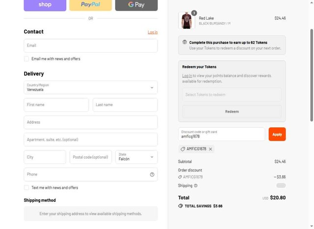 American Fighter checkout page showing American Fighter discount code box | Screenshot taken by SimplyCodes community member on Aug 28, 2025