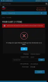 American Wholesale Fireworks coupon verification screenshot