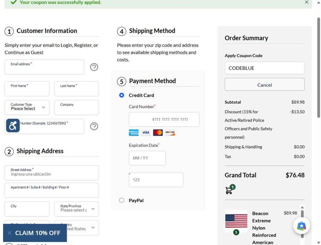 AmericanFlags.com checkout page showing AmericanFlags.com promo code box | Screenshot taken by SimplyCodes community member on Jun 13, 2025