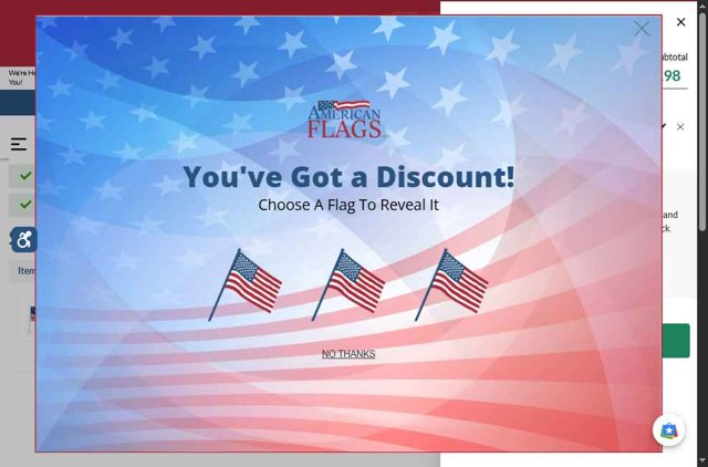 AmericanFlags.com checkout page showing AmericanFlags.com promo code box | Screenshot taken by SimplyCodes community member on Jul 4, 2025