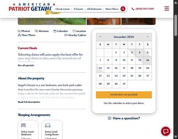 American Patriot Getaways checkout page showing American Patriot Getaways promo code box | Screenshot taken by SimplyCodes community member on Dec 2, 2025
