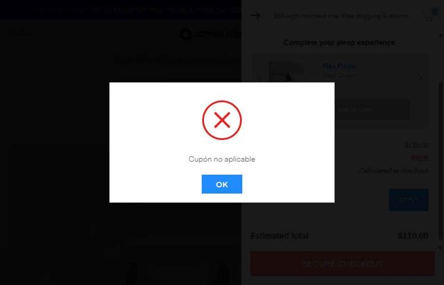 Amerisleep checkout page showing Amerisleep promo code box | Screenshot taken by SimplyCodes community member on Sep 1, 2025