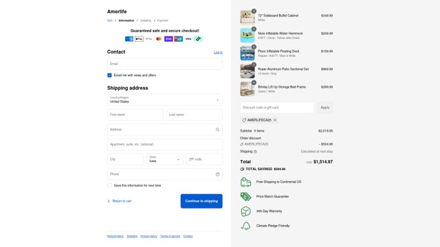 Amerlife checkout page showing Amerlife discount code box | Screenshot taken by SimplyCodes community member on Sep 3, 2025