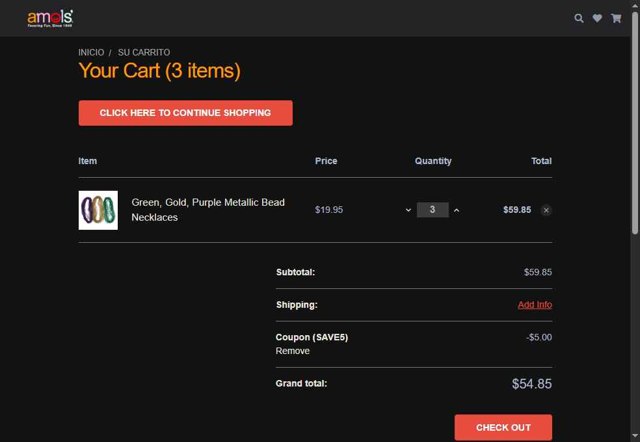 Amols' checkout page showing Amols' promo code box | Screenshot taken by SimplyCodes community member on Jul 16, 2025
