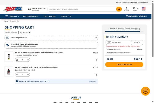 AMSOIL Promo Codes (3 Verified) - 10% Off w/Code Oct 2025
