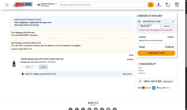 AMSOIL Promo Codes (2 Verified) - 10% Off w/Code Aug 2025