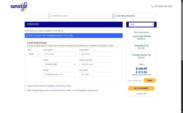 Amstar checkout page showing Amstar promo code box | Screenshot taken by SimplyCodes community member on Aug 14, 2025