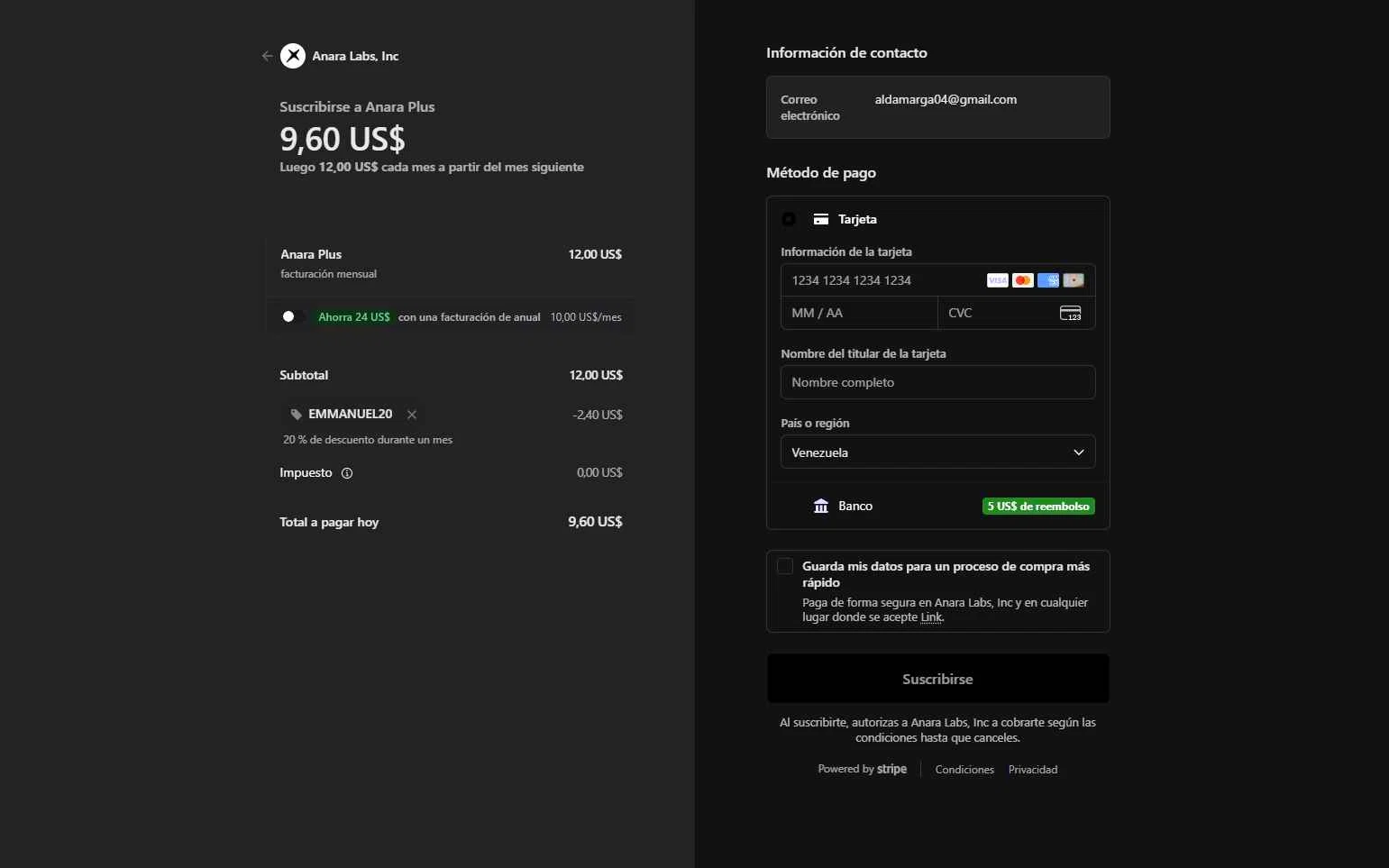 Anara checkout page showing Anara promo code box | Screenshot taken by SimplyCodes community member on Feb 2, 2026