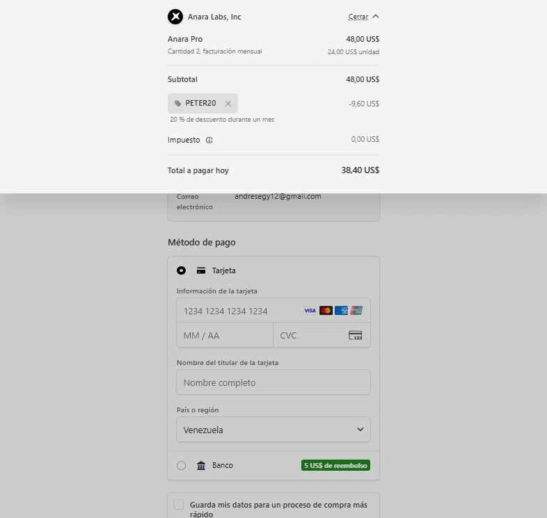 Anara checkout page showing Anara promo code box | Screenshot taken by SimplyCodes community member on Feb 2, 2026