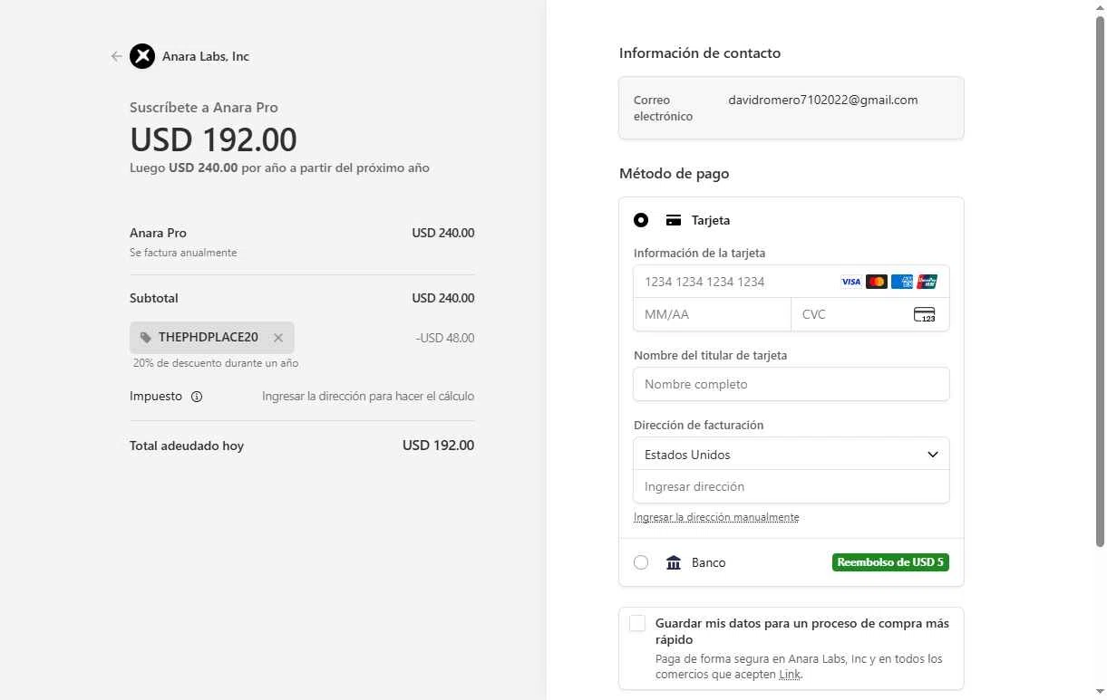 Anara checkout page showing Anara promo code box | Screenshot taken by SimplyCodes community member on Jan 26, 2026