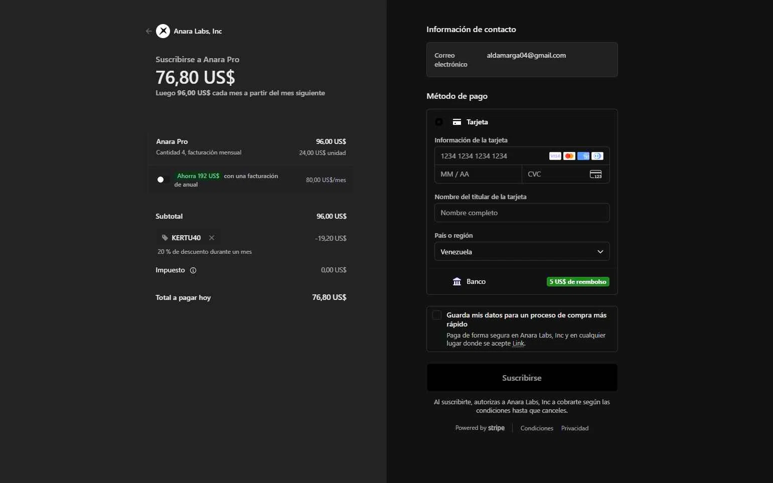 Anara checkout page showing Anara promo code box | Screenshot taken by SimplyCodes community member on Feb 2, 2026