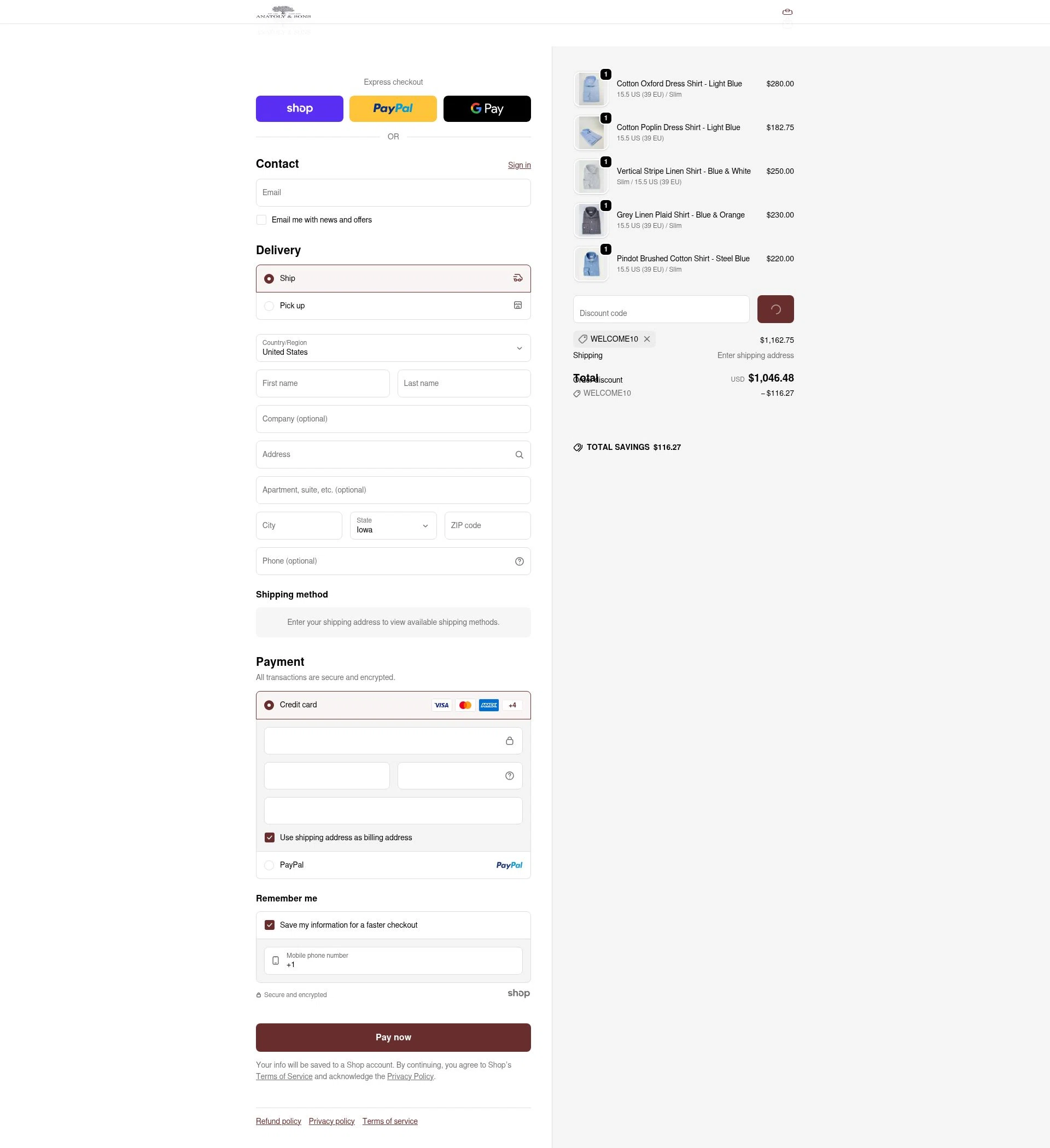 Anatoly's checkout page showing Anatoly's promo code box | Screenshot taken by SimplyCodes community member on Jan 29, 2026