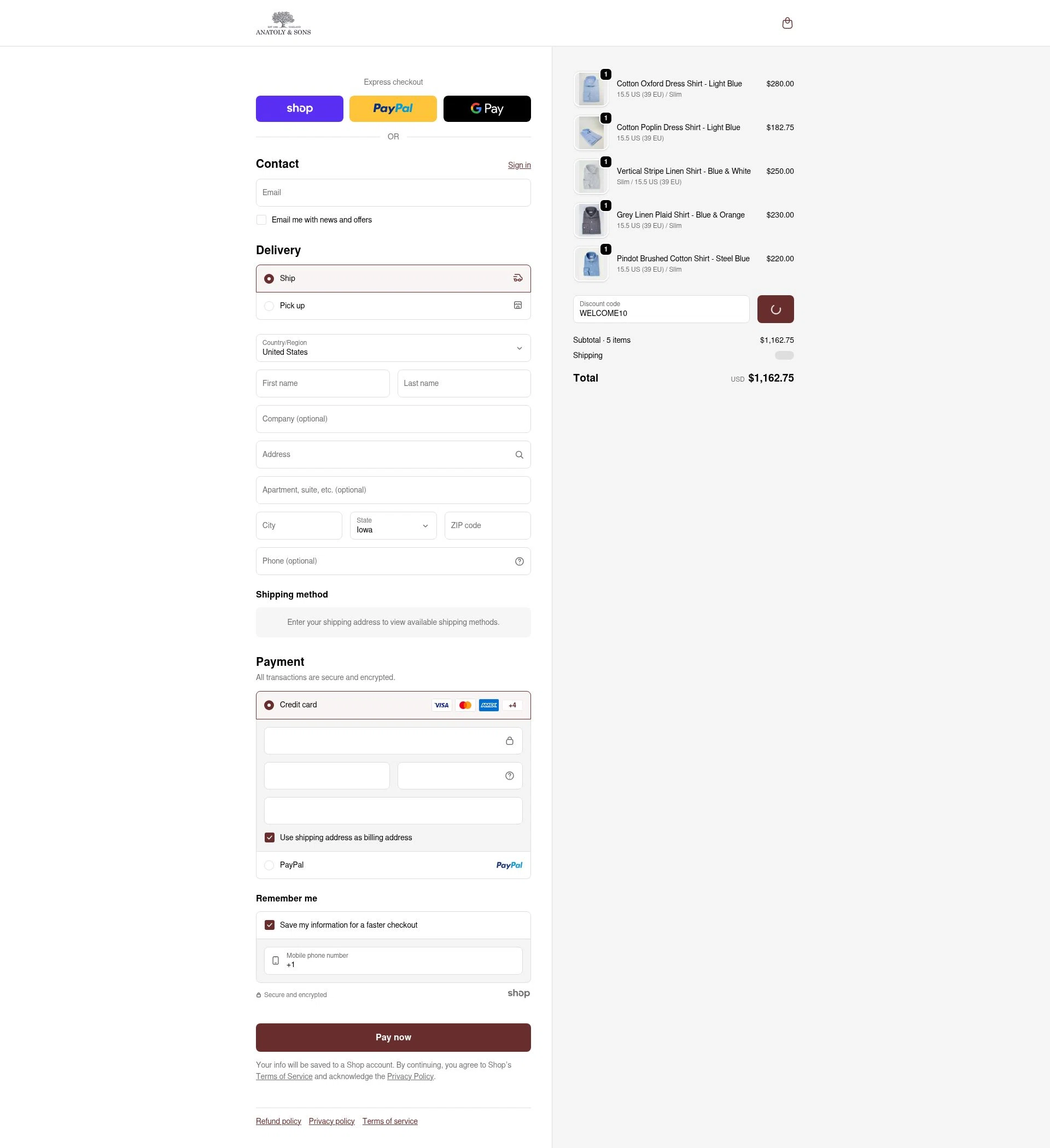 Anatoly's checkout page showing Anatoly's promo code box | Screenshot taken by SimplyCodes community member on Jan 25, 2026